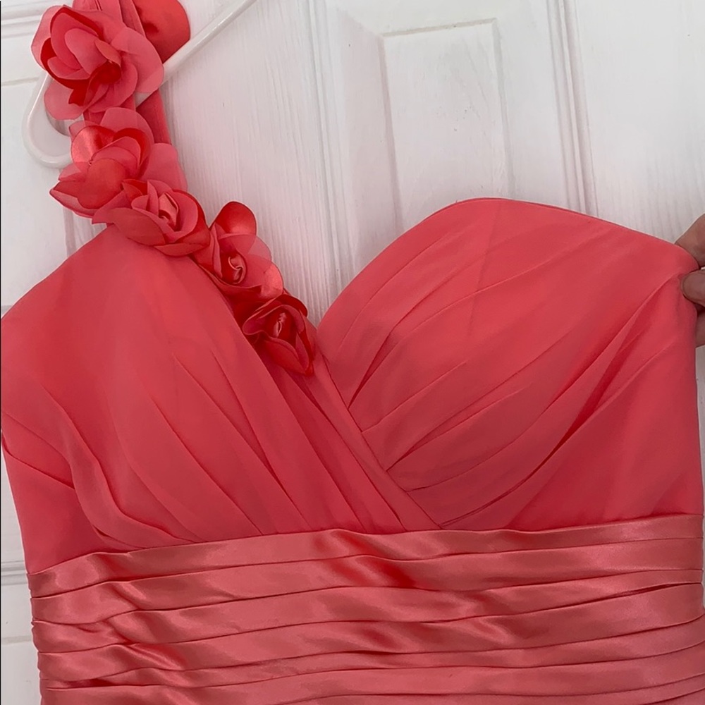 Coral evening gown
